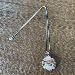 MADE IN CANADA | handmade glass pendant with crystal detail on a 925 chain | EUC